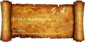 Iritz Adalberta névjegykártya
